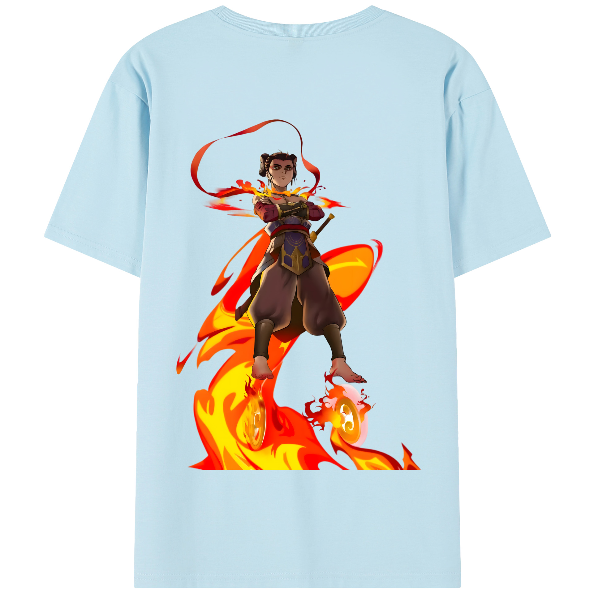 （画像用） Ne Zha 2 ナタ 魔童の大暴れ 綿100％半袖Tシャツ（背面プリント）